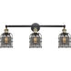 Franklin Restoration Small Bell Cage LED 31 inch Black Antique Brass Bath Vanity Light Wall Light in Plated Smoke Glass, Franklin Restoration