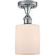 Ballston Cobbleskill 1 Light 5 inch Polished Chrome Semi-Flush Mount Ceiling Light in Matte White Glass, Ballston
