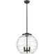 Ballston Athens Deco Swirl LED 15.75 inch Oil Rubbed Bronze Statement Pendant Ceiling Light in Clear Deco Swirl