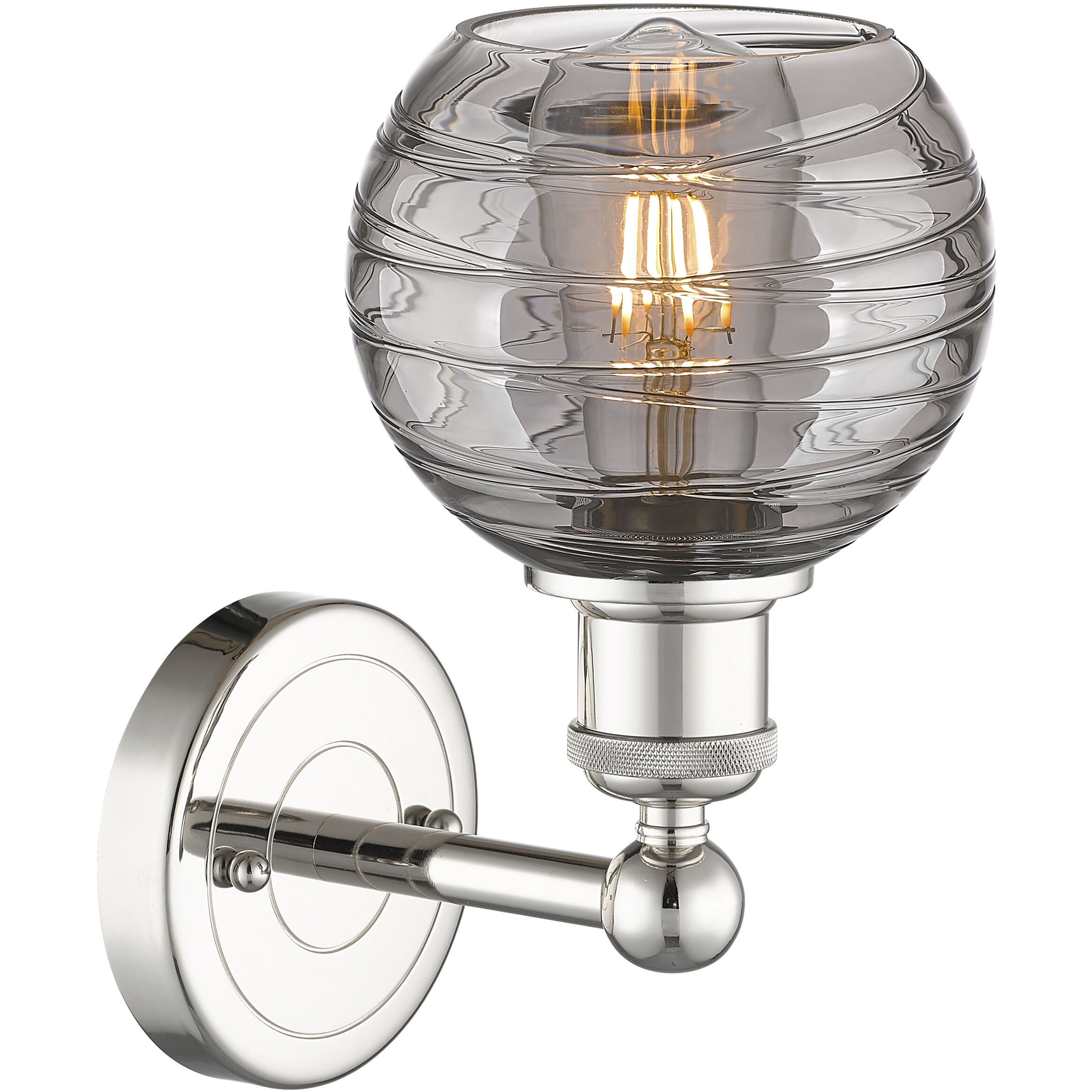 Edison Athens Deco Swirl 1 Light 5.88 inch Polished Nickel Sconce Wall Light