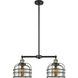 Franklin Restoration Large Bell Cage LED 24 inch Black Antique Brass Chandelier Ceiling Light in Silver Plated Mercury Glass, Franklin Restoration