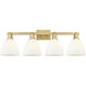 Arcadia Bristol 4 Light 35 inch Brushed Brass Bath Vanity Light Wall Light