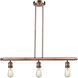Franklin Restoration Bare Bulb LED 38.25 inch Antique Copper Island Light Ceiling Light