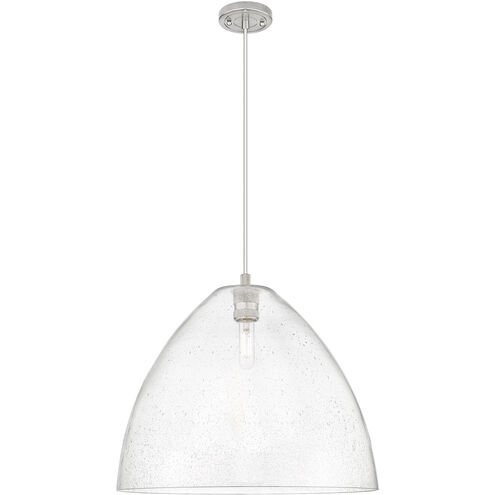 Crown Point 1 Light 16 inch Satin Nickel Pendant Ceiling Light in Seedy Glass
