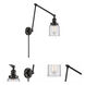 Small Bell 30 inch 3.50 watt Matte Black Swing Arm Wall Light, Franklin Restoration