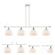 Ballston Large Bell 4 Light 48 inch White and Polished Chrome Island Light Ceiling Light in Matte White Glass