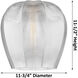 Ballston Norfolk LED 12 inch White and Polished Chrome Mini Pendant Ceiling Light in Clear Glass