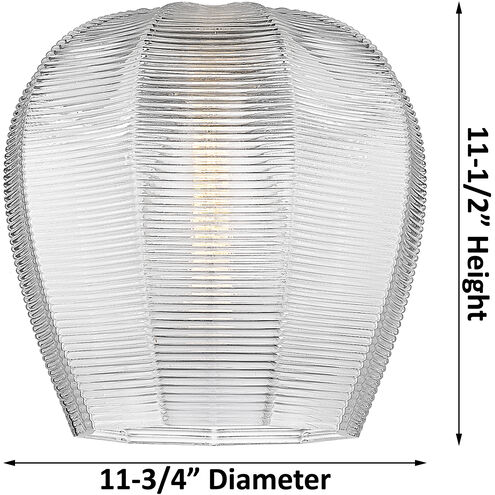 Ballston Norfolk LED 12 inch White and Polished Chrome Mini Pendant Ceiling Light in Clear Glass