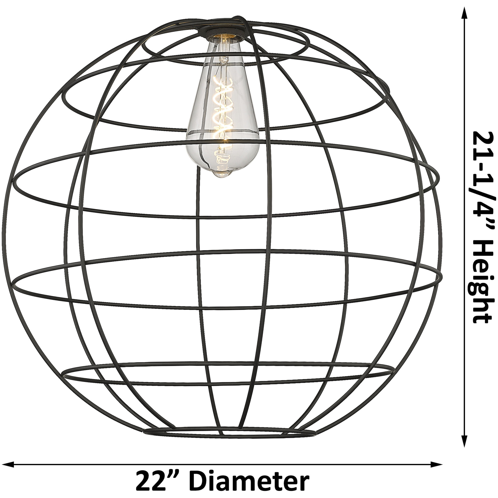 Lake Placid 1 Light 22 inch Matte Black Pendant Ceiling Light