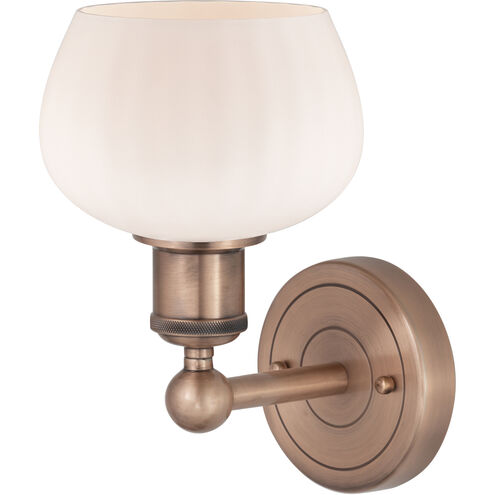 Fenton Sconce Wall Light in Antique Copper, Matte White