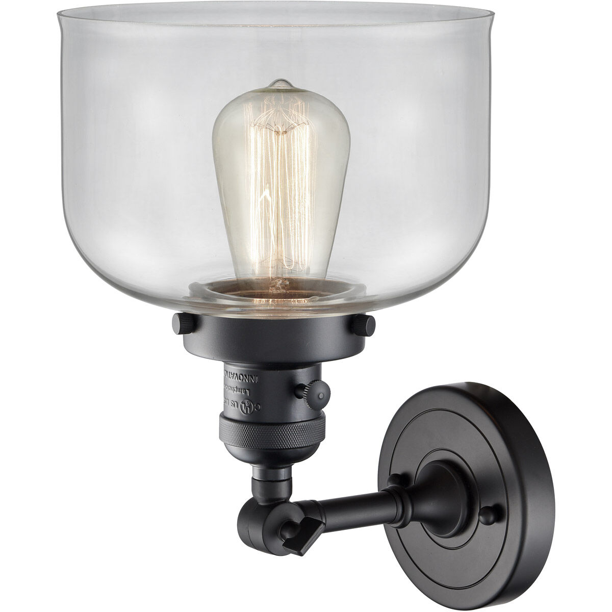 Franklin Restoration Large Bell LED 8 inch Matte Black Sconce Wall Light, Franklin Restoration