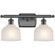 Ballston Dayton 2 Light 16 inch Oil Rubbed Bronze Bath Vanity Light Wall Light in White Glass, Ballston
