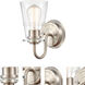 Scarlett LED 5 inch Satin Nickel Bath Vanity Light Wall Light in Clear Glass