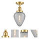 Franklin Restoration Geneseo LED 7 inch Satin Gold Semi-Flush Mount Ceiling Light, Franklin Restoration