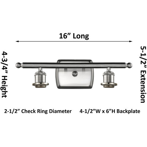 Nestbrook 2 Light 16 inch Satin Nickel Bath Vanity Light Wall Light