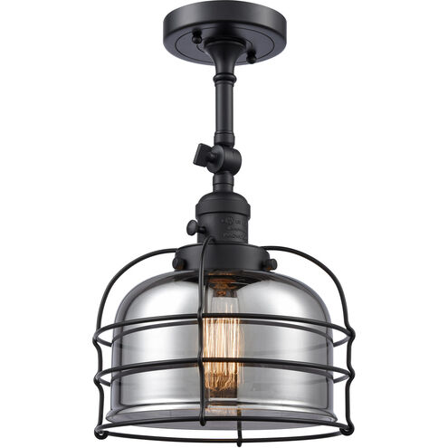 Franklin Restoration X-Large Bell LED 12 inch Black Antique Brass Semi-Flush Mount Ceiling Light, Franklin Restoration