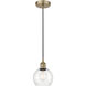 Edison Athens LED 6 inch Antique Brass Mini Pendant Ceiling Light