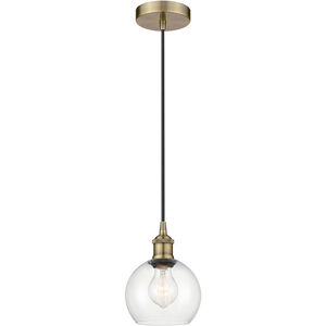 Edison Athens LED 6 inch Antique Brass Mini Pendant Ceiling Light