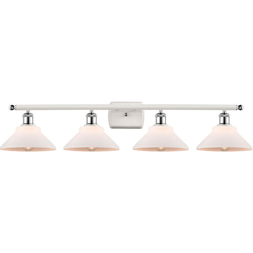 Ballston Orwell LED 36 inch White and Polished Chrome Bath Vanity Light Wall Light in Matte White Glass, Ballston
