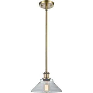 Ballston Orwell LED 8 inch Antique Brass Pendant Ceiling Light in Clear Glass, Ballston