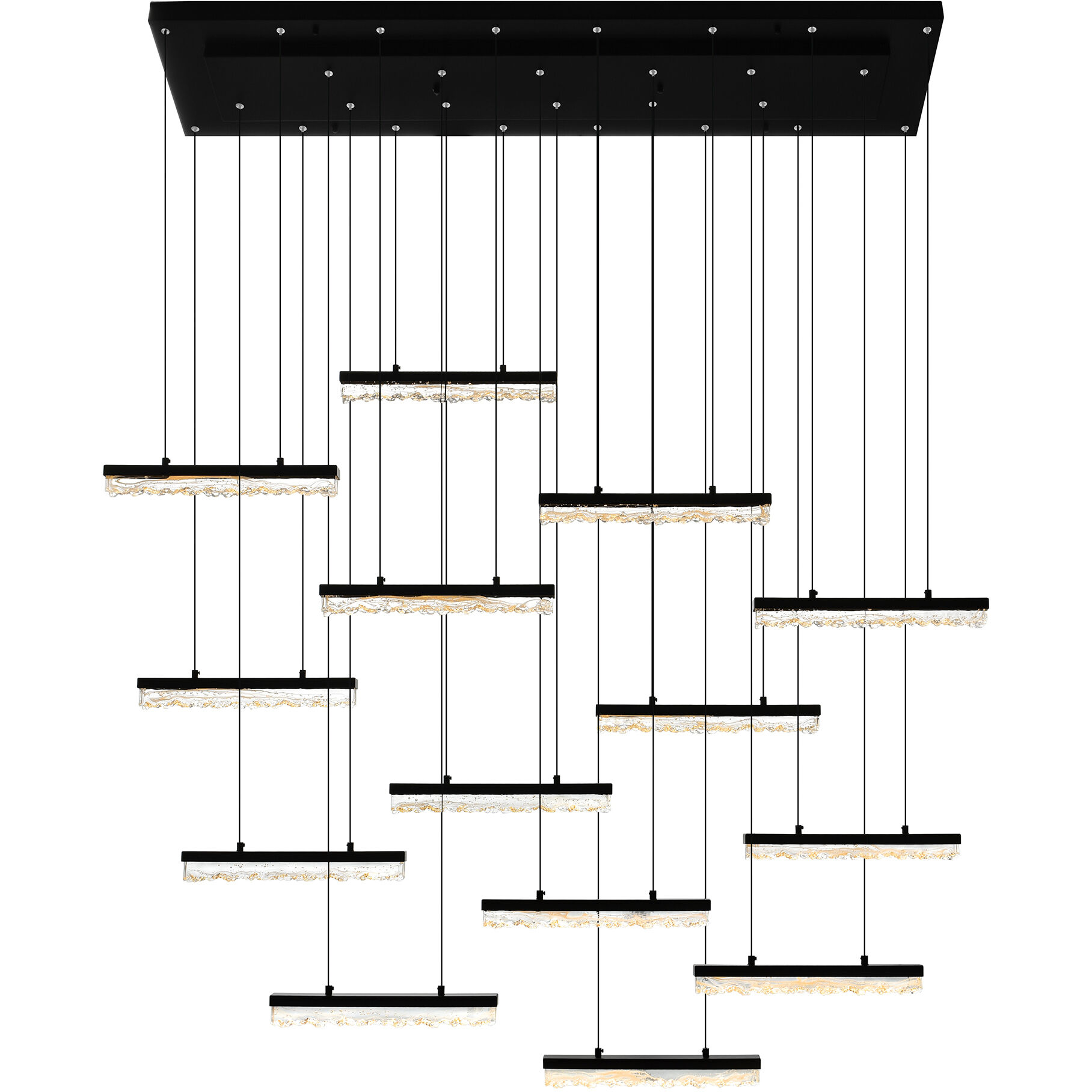 Stagger LED 60 inch Black Chandelier Ceiling Light