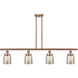 Ballston Bell 4 Light 48 inch Antique Copper Island Light Ceiling Light