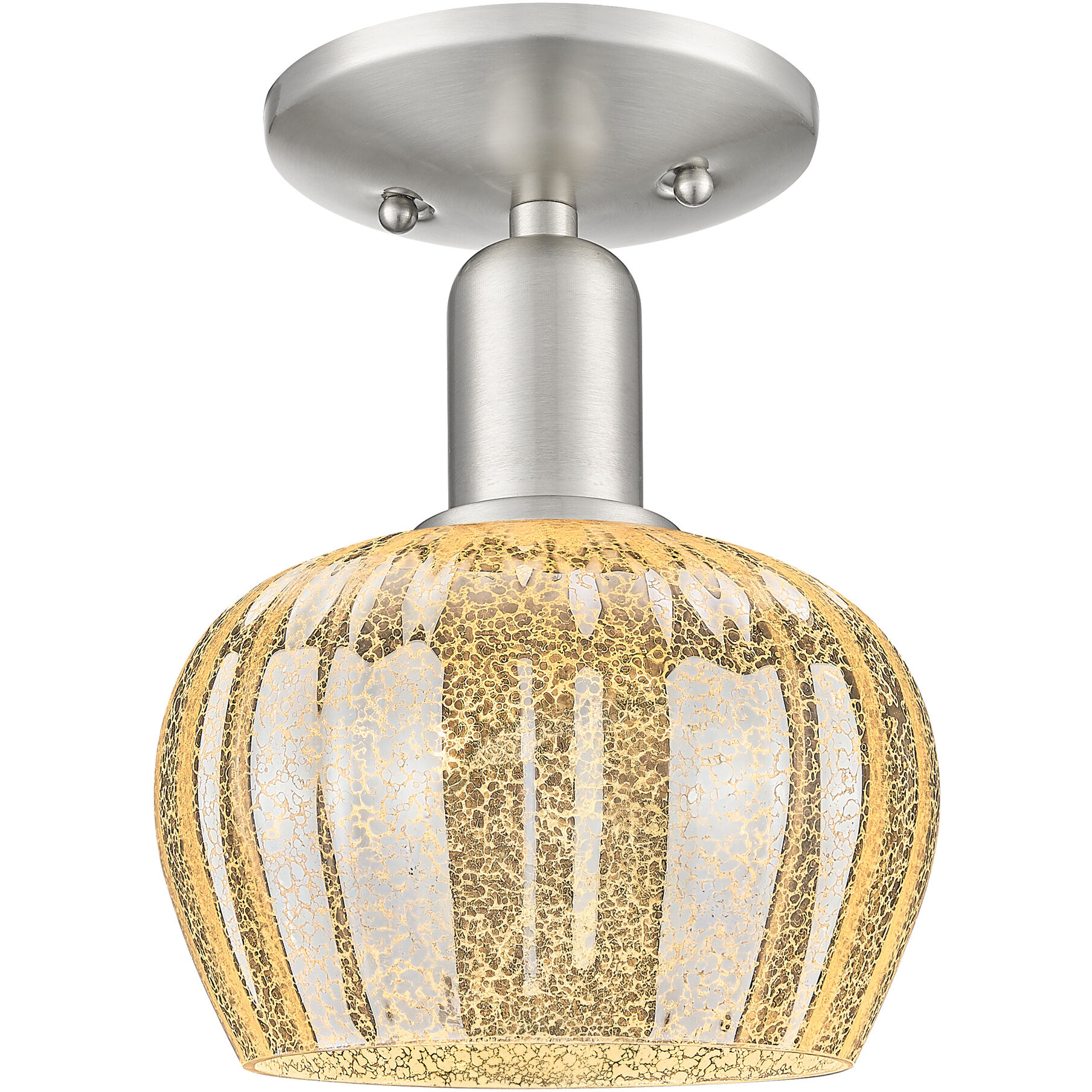 Arcadia Fenton 1 Light 6.5 inch Brushed Satin Nickel Semi-Flush Mount Ceiling Light in Mercury