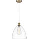 Edison Dome 1 Light 12 inch Antique Brass Mini Pendant Ceiling Light