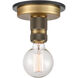 Restoration Aurora LED 2.13 inch Black Brushed Brass Flush Mount Ceiling Light, Restoration
