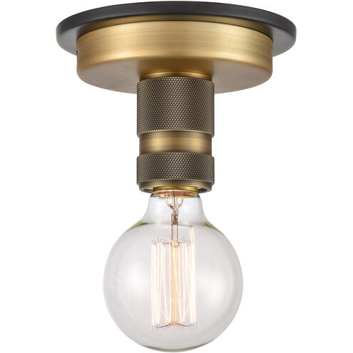 Restoration Aurora LED 2.13 inch Black Brushed Brass Flush Mount Ceiling Light, Restoration