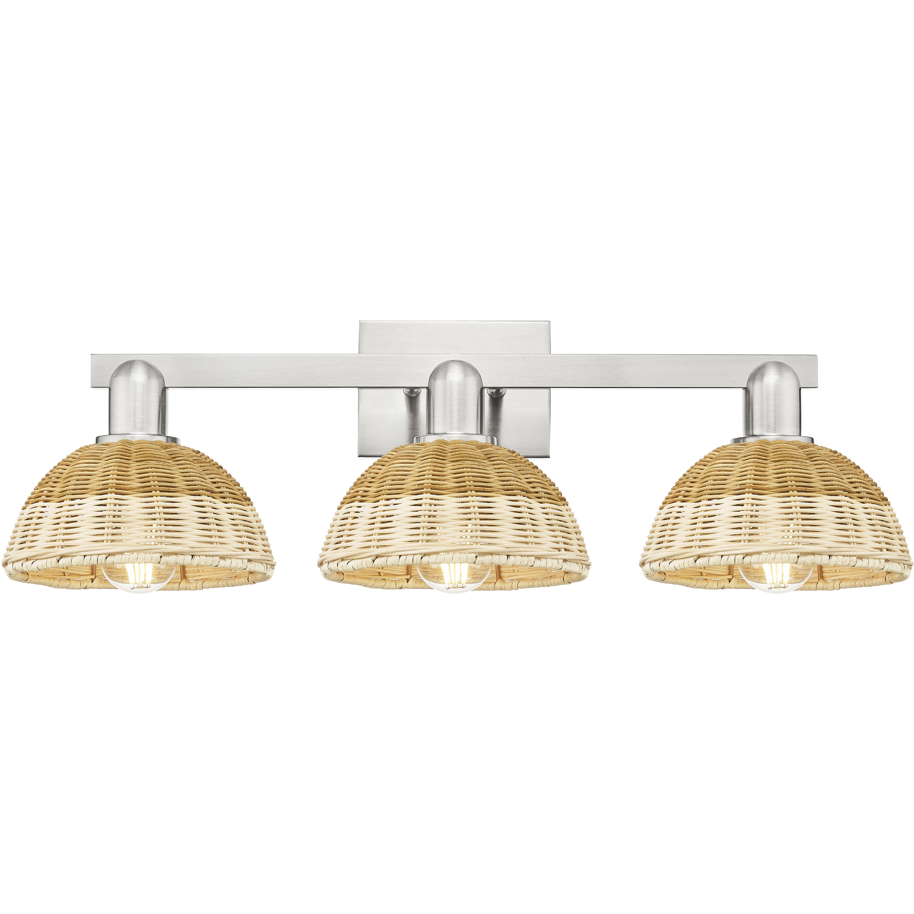 Natural Ballston Dome 3 Light 26 inch Brushed Satin Nickel Bath Vanity Light Wall Light