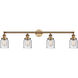 Franklin Restoration Small Bell LED 42 inch Brushed Brass Bath Vanity Light Wall Light in Seedy Glass, Franklin Restoration