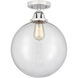 Nouveau 2 Beacon 1 Light 12 inch Polished Chrome Semi-Flush Mount Ceiling Light in Clear Glass
