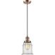 Franklin Restoration Canton LED 6 inch Antique Copper Mini Pendant Ceiling Light in Seedy, Franklin Restoration