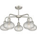 Ballston Ithaca 5 Light 24 inch Satin Nickel Stem Hung Chandelier Ceiling Light