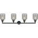 Franklin Restoration Stanton 4 Light 44 inch Matte Black Bath Vanity Light Wall Light, Franklin Restoration