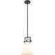 Downtown Urban Newton Cone 1 Light 8 inch Matte Black Mini Pendant Ceiling Light in Matte White Glass