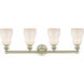 Ellery 4 Light 31.75 inch Antique Brass Bath Vanity Light Wall Light in White