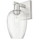 Preston Sconce Wall Light in Brushed Satin Nickel, Clear Glass