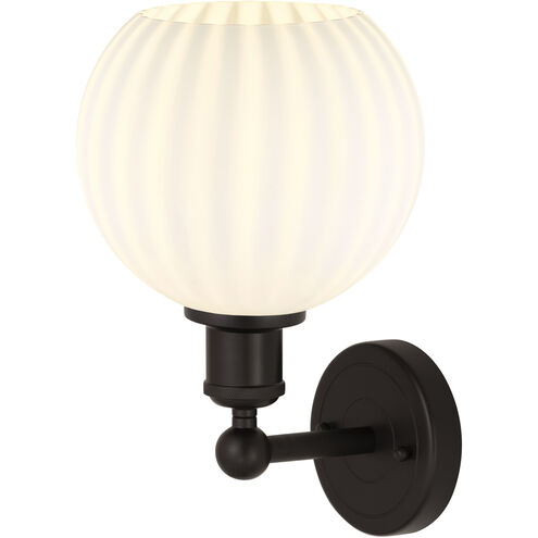 Edison White Venetian 1 Light 8 inch Oil Rubbed Bronze Sconce Wall Light