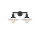 Franklin Restoration Halophane LED 18 inch Matte Black Bath Vanity Light Wall Light in Matte White Halophane Glass, Franklin Restoration