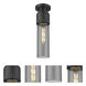 Bolivar 1 Light 4 inch Matte Black Flush Mount Ceiling Light in Light Smoke Glass