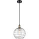 Ballston Large Deco Swirl 1 Light 10 inch Black Antique Brass Mini Pendant Ceiling Light, Ballston