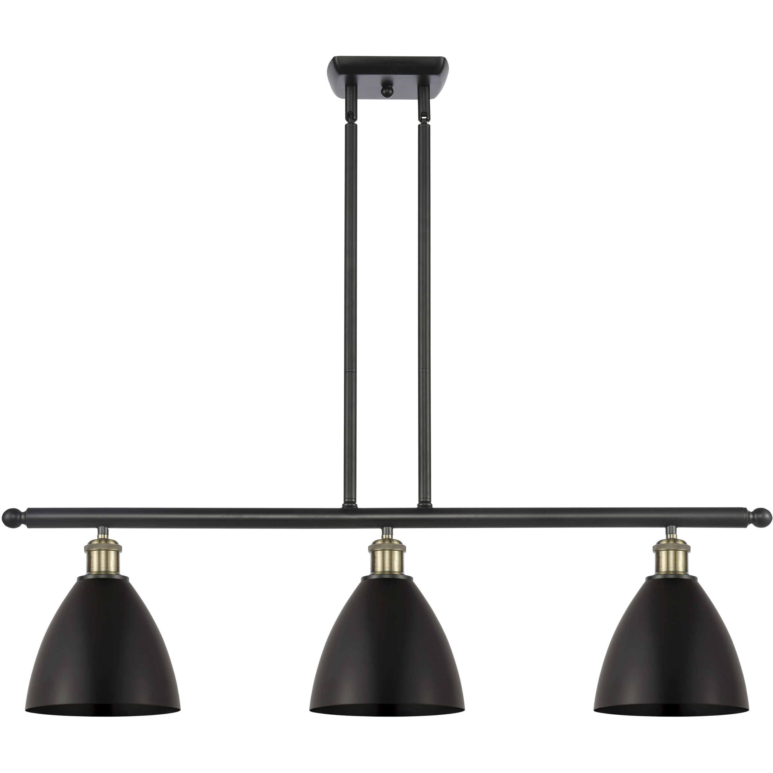 Ballston Dome 3 Light 36 inch Black Antique Brass Island Light Ceiling Light