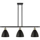 Ballston Dome 3 Light 36 inch Black Antique Brass Island Light Ceiling Light