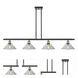 Ballston Orwell LED 48 inch Black Antique Brass Island Light Ceiling Light in Clear Glass, Ballston