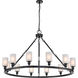 Ballston Saloon 12 Light 50 inch Matte Black Chandelier Ceiling Light in Bulb Not Included, Matte White Glass