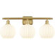 Ballston White Venetian 3 Light 28 inch Satin Gold Bath Vanity Light Wall Light