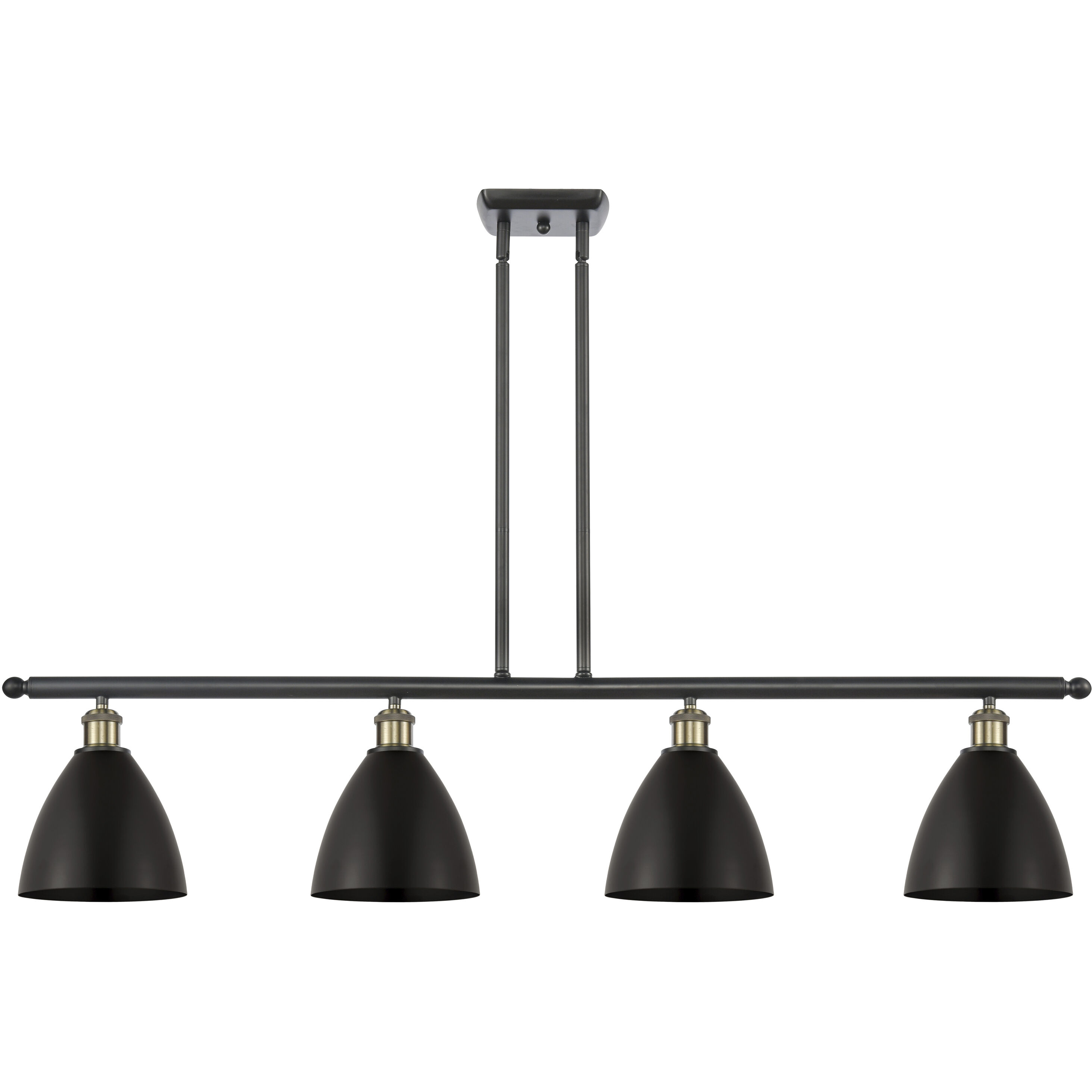 Ballston Dome 4 Light 48 inch Black Antique Brass Island Light Ceiling Light