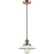 Franklin Restoration Halophane LED 8.5 inch Antique Copper Mini Pendant Ceiling Light in Matte White Halophane Glass, Franklin Restoration